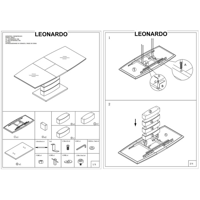 Стіл LEONARDO дуб 140(180)X80