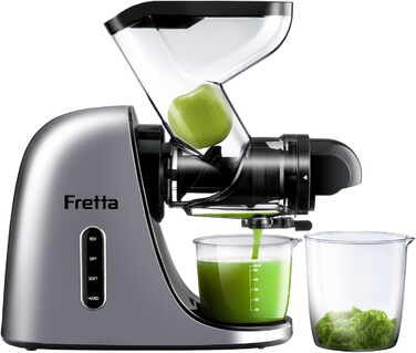 Фрета Slow Masticating Juicer - повільний шнековий соковичавник, BPA Free, синій (сріблястий)