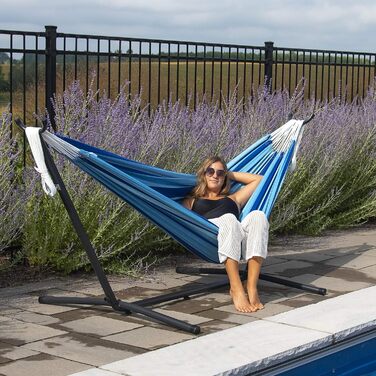 Гамак Vivere Doppel Baumwolle з підставкою, 250 см (Island Breeze) – бавовняний гамак для відпочинку