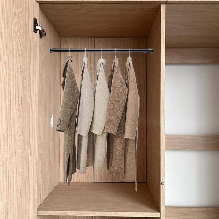 Штанга для штор без свердління AIZESI, 113-197 см, телескопічна, чорна (діаметр 22 мм)