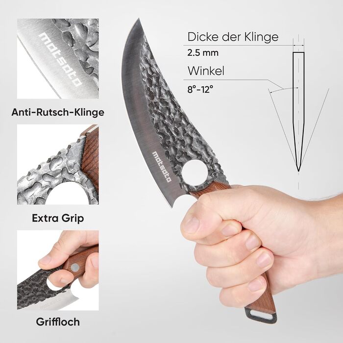 Ніж кухарський Matsato 15 см - оригінальний кухонний ніж для нарізання та подрібнення