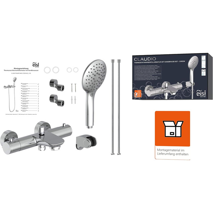 Змішувач для ванни EISL CLAUDIO з душовим підключенням, хром, однорідний, NI023CALCR