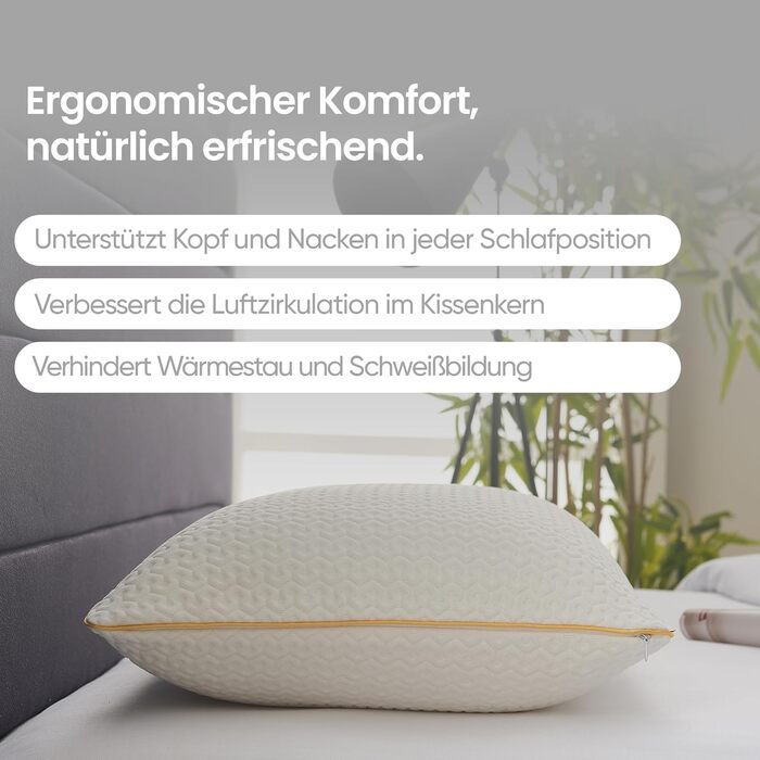 Ортопедична подушка для шиї Air Comfort Flow+ з дихаючим чохлом, піна з пам'яті, 60x40x15 см