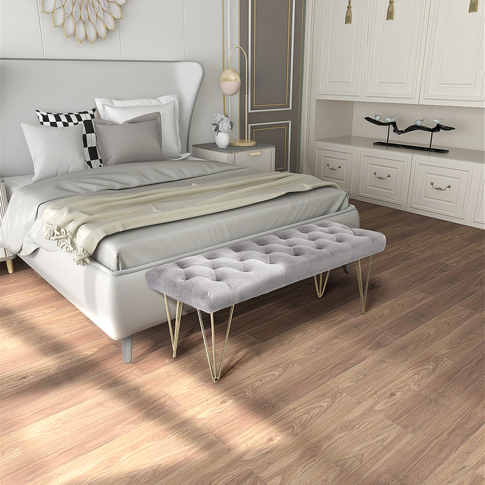 Лавка для взуття HOMCOM з оксамитовим чохлом Velvet Grey 116x44.5x49см ідеально підходить для передпокою та передпокою