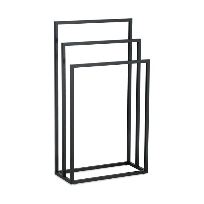 Підставка для рушників Relaxdays, чорна, з 3-ма перекладинами