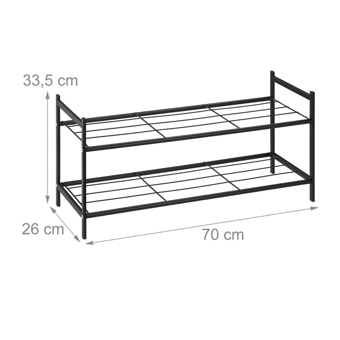 Relaxdays Металева полиця для взуття, що штабелюється