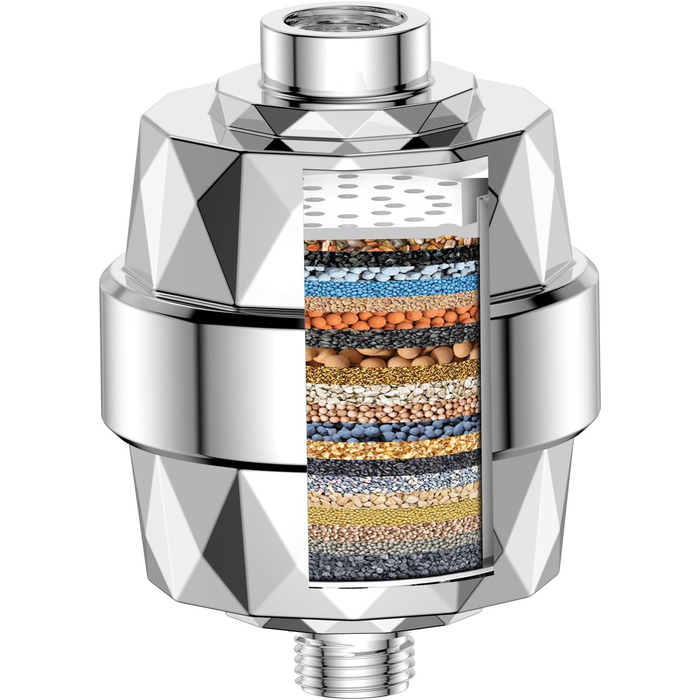 Набір мінеральних перлин YEAUPE для душу: фільтр від накипу, антибактеріальний ефект, мінералізація, pH-нейтральний, 4 шт. (1 фільтр для душу)