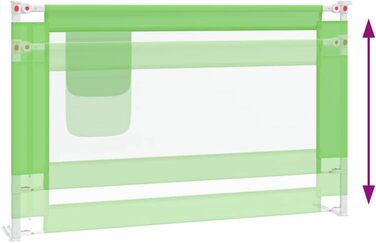 Бортик для ліжка дитячого vidaXL 200x25 см, зелений - захист від випадання, тканинний бортик для малюка