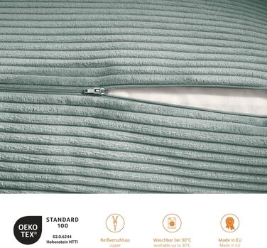 Подушка для спини в ліжко та на диван sleepling з вельвету (Cord), клиноподібна подушка для читання та підтримки попереку з бічною кишенею, знімний чохол, 70х40х20 см, бірюзова