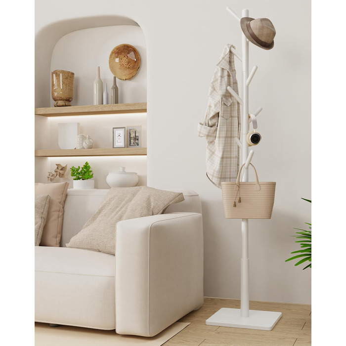 Дерев'яна вішалка для одягу Yawinhe, 180 см, 8 гачків, 3 рівня, для передпокою