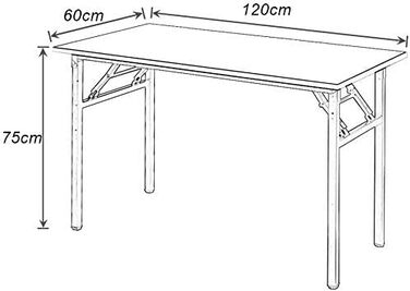 Розкладний стіл - комп'ютерний/письмовий стіл 120x60 см з металевим каркасом та ДСП, для дому та офісу