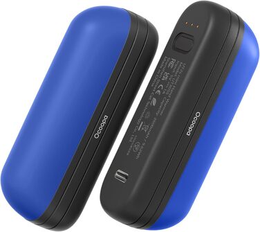 OCOOPA Нагрівач для рук 2 шт., 5200mAh, Магнітний, Електричний, для кемпінгу, на подарунок (чорний/синій)