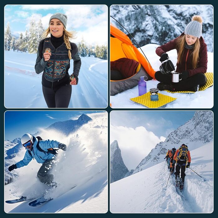 Електричний нагрівач для рук, 2 шт. Перезарядний магнітний кишеньковий нагрівач, ультралегкий та тонкий з великою ємністю 6000 mAh, 3 режими нагріву для чоловіків та жінок, для активного відпочинку, гольфу, кемпінгу (Синій, 1)