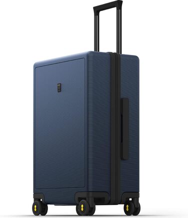 Валіза LEVEL8 з жорстким корпусом 66 см, 65 л, темно-синя, 4 колеса, TSA замок, 100% полікарбонат, мікродіамантове покриття, дорожній чемодан для подорожей