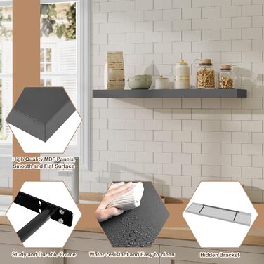 Полиця настінна WOLTU Wandboard RG9315sz для CD, DVD, книг, офісу, вітальні, спальні, кухні - дерев'яна