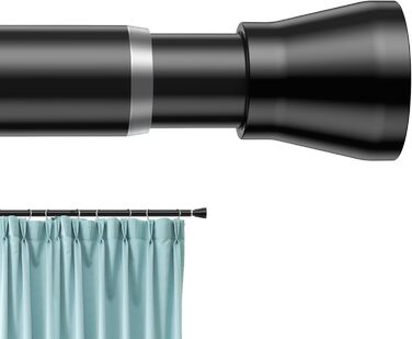 Штанга для штор без свердління AIZESI, 113-197 см, телескопічна, чорна (діаметр 22 мм)
