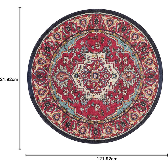 Килим SAFAVIEH в стилі бохо - Монако, короткий ворс, 244x305 см, червоний/бірюзовий