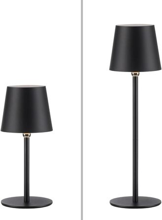 LED настільна лампа SellTec на акумуляторі, USB, білий колір, диммер, IP54, для саду, тераси, кемпінгу (чорний)