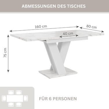 Розсувний кухонний стіл PROROOM FURNITURE Malvi – чорний, 120-160 см, для 4-6 осіб | Легка збірка | Для кухні та їдальні