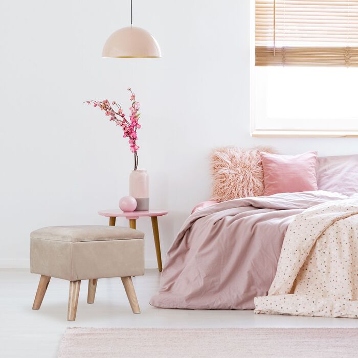 Relaxdays М'який пуф з місцем для зберігання