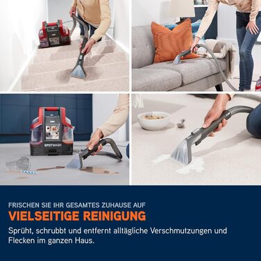 Vax SpotWash Duo: Портативний відпарювач для килимів та м'яких меблів з насадкою для тварин, аксесуари для щоденного прибирання, для різних поверхонь, з розчином для чищення (Spotwash EU)