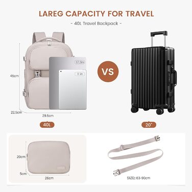 Рюкзак LOVEVOOK для подорожей: 40L, 17.3