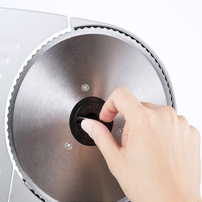 Електричний слайсер 200W з нержавіючої сталі - кухонна машина з регулюванням 0-15 мм, 2 леза, для м'яса, ковбаси, сиру, хліба