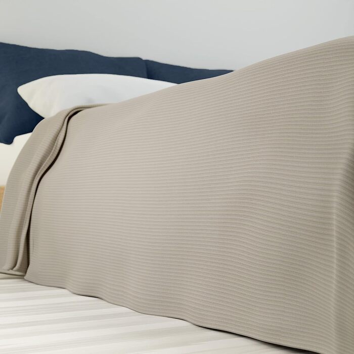 Покривало Byour3 для двоспального ліжка зі змішаної бавовни 230x275 см бежеве