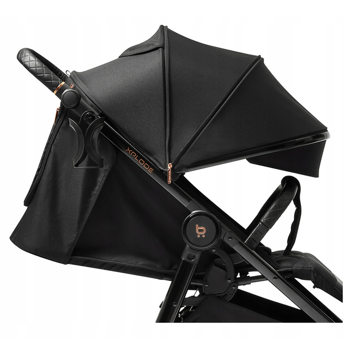 Дитячий візок-прогулянка 4BABY Xplode, чорний, алюмінієвий, з аксесуарами