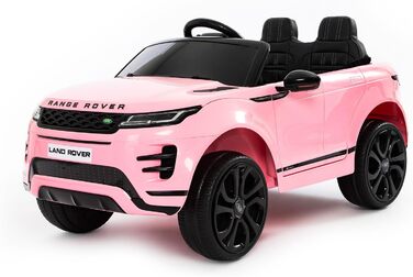 Дитячий електромобіль Range Rover Evoque, ліцензійний, 12V, MP4, шкіряне сидіння, рожевий