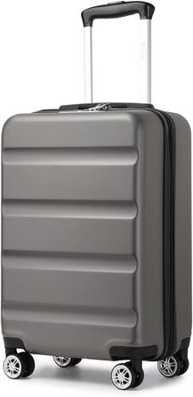 Валіза-тележка KONO, ручна поклажа, сіра (55x35x22 см) з TSA-замком та подвійними колесами