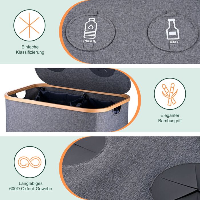 Контейнер для збору пляшок Relaxdays з двома відділеннями