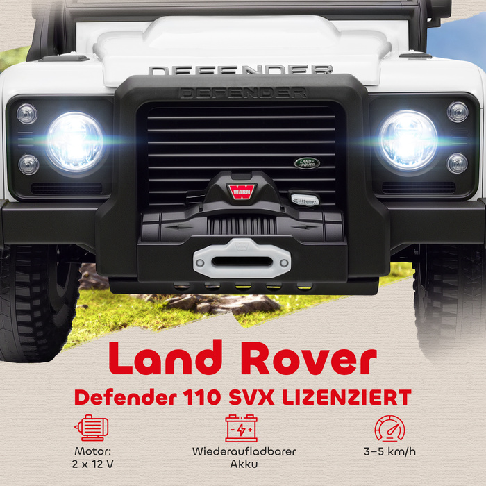 Електромобіль для дітей, 12V, з дистанційним керуванням, музичною панеллю, звуком клаксона, світлодіодними фарами, білий