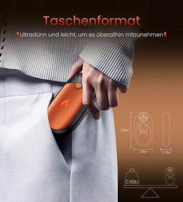 Електричні грілки для рук, 2 шт., перезаряджувані, з 24 годинами тепла та 3 режимами нагріву, для жінок, чоловіків, пацієнтів з ревматоїдним артритом, помаранчеві