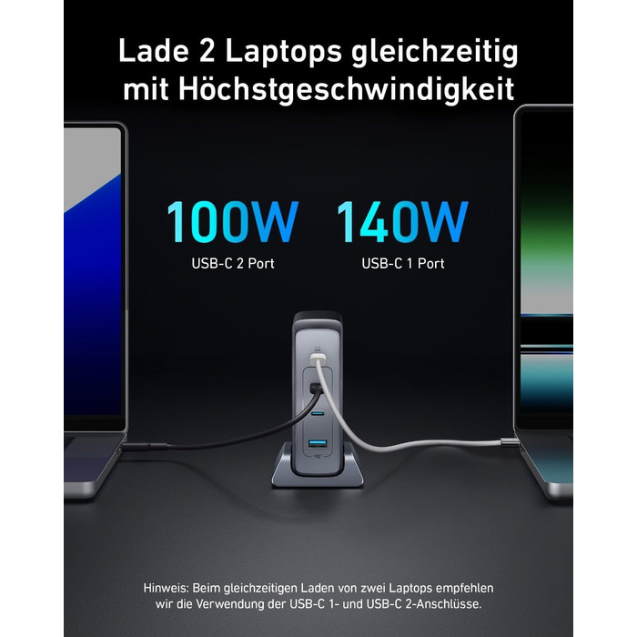 Зарядний пристрій Anker USB-C потужністю 240 Вт, адаптер живлення Prime GaN, 4-портовий швидкий зарядний пристрій, сумісний з MacBook Pro/Air, iPhone 15, iPad Pro, Galaxy S23/S22, Note 20 та іншими пристроями