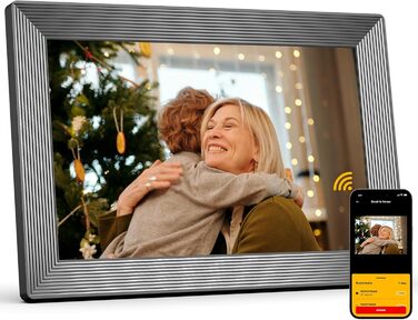 Цифровий фоторамка Kodak WiFi, 10.1 дюйма, HD IPS сенсорний екран, 32GB, автоматичне обертання, WiFi, для стін, чорний