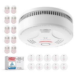 Датчик диму X-Sense з батареєю на 10 років та магнітним кріпленням, 10 шт. (SD11), сертифікат TÜV Rheinland, функція вимкнення звуку та самотестування, білий