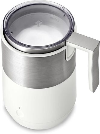 Тчібо Індукційний спінювач молока, без пригорання, миється в посудомийній машині, теплий та холодний молочний пінок, для лате макіато, капучино та какао, кремовий білий