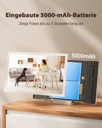 Цифровий фоторамка 10.1 дюйма Wi-Fi з 64 ГБ пам'яті, IPS сенсорний дисплей 1280*800, ділитися фото/відео через додаток Frameo