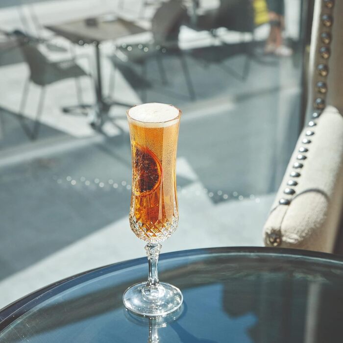 Келихи для коньяку Cristal d'Arques Paris Longchamp, 140 мл, 6 шт., з Kwarx, посилена упаковка, блиск, прозорість, висока міцність, прозорі келихи (шампанські флейти, 14 cl)