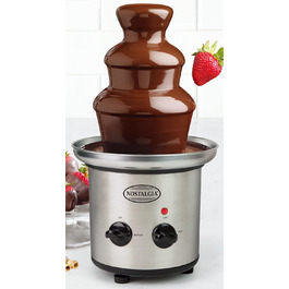 Електричний шоколадний фонтан Nostalgia 3-ярусний для вечірок – розтоплює сир, кесо, цукерки та лікер. Ідеально для занурення фруктів, овочів та інших смаколиків. Виготовлений з нержавіючої сталі.