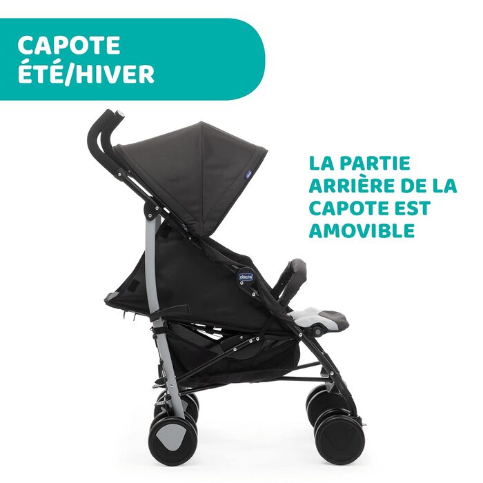 Дитяча коляска Chicco Echo, зелена, для дітей до 22 кг, регульована спинка, великий сидіння, бампер, складаний капюшон, дискові гальма та поворотні колеса
