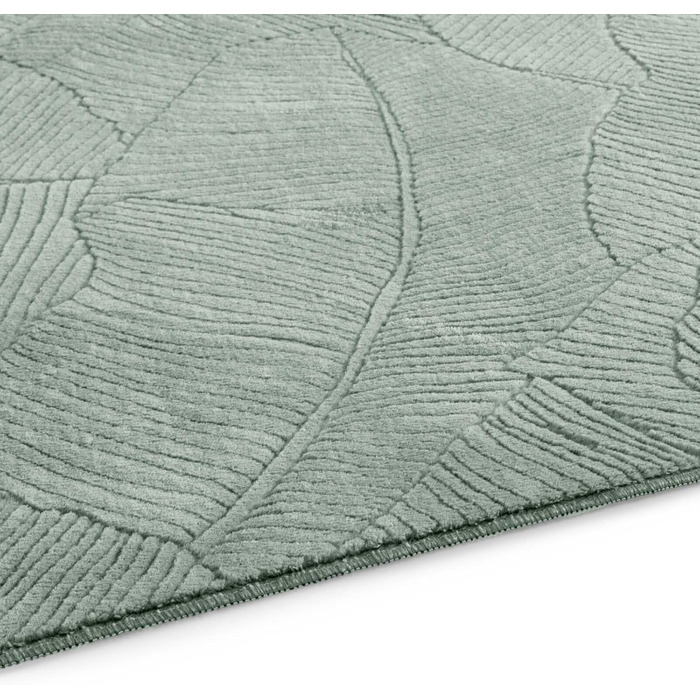 Килимок для ванної кімнати Taracarpet з антиковзаючим покриттям, 80x150 см, зелений з листям