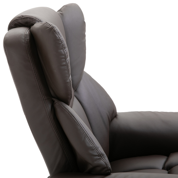 Масажне крісло HOMCOM Recliner з підставкою для ніг і функцією відкидання, імітація шкіри коричневого кольору 79x82x101 см, зручне для релаксації та оздоровлення