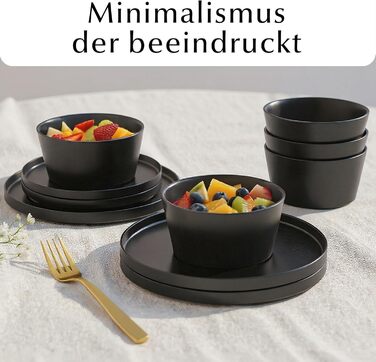 Набір посуду Miamio на 8 осіб (24 елементи) з кераміки, сучасний стиль / Сервіз для столу – підходить для миття в посудомийній машині та використання в мікрохвильовці - розкішна колекція (білий)