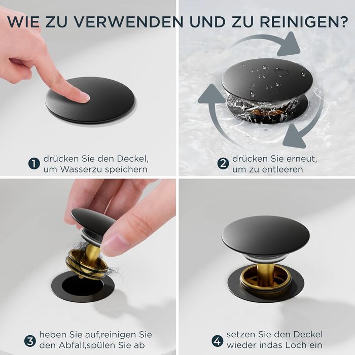 Змішувач для ванної кімнати FORIOUS з водоспадом, одноручний, для умивальника, хром, висота виливу 80 мм, економія води та енергії