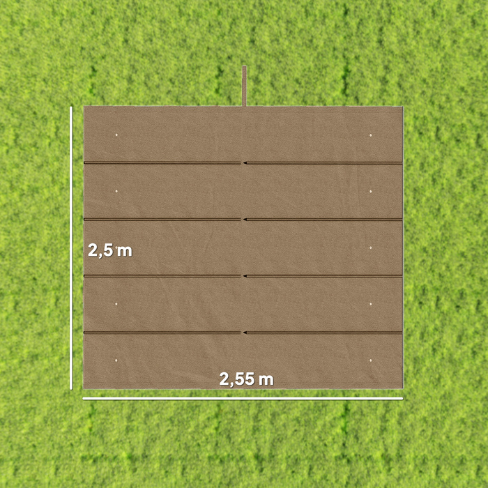 Тент для перголи 3x3 м, вмотуючий, з дренажними отворами, стійкий до погодних умов, поліестер, коричневий