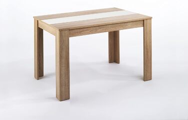 Обідній стіл byLIVING Nori: сучасний дизайн, ефект дуба, стільниця чорного або білого кольору, 140 x 80 см, висота 75 см