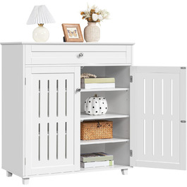 Шафа для взуття Yaheetech з полицями та шухлядою, 4 відділення, біла, 78x37x85,5 см