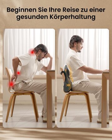 Підпорка для спини ProtoArc з Memory Foam: ергономічна подушка для офісного крісла, авто та робочого столу. Підтримка попереку, дихаюча тканина, регульовані ремені (сірий)